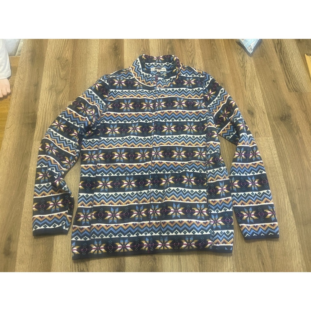 Emma Brooke Sweater, Women's Size Large, Multicolor, Fair Isle, Full Zip